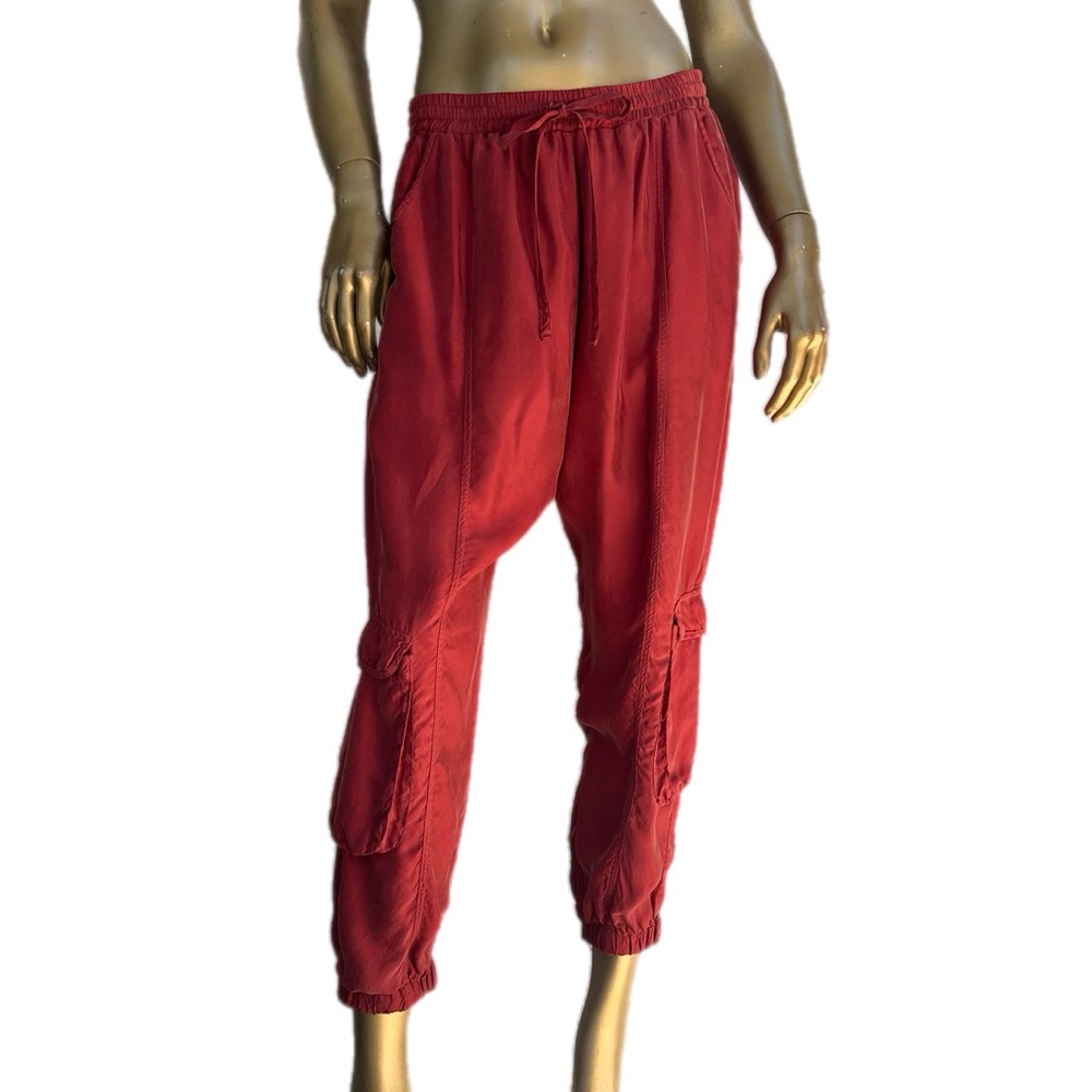 Cupra Rayon elastic waist sheen Cargo Pants size S